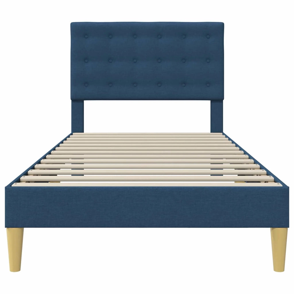 Struttura del letto con testiera Blu 90 x 200 cm Tessuto 42027772