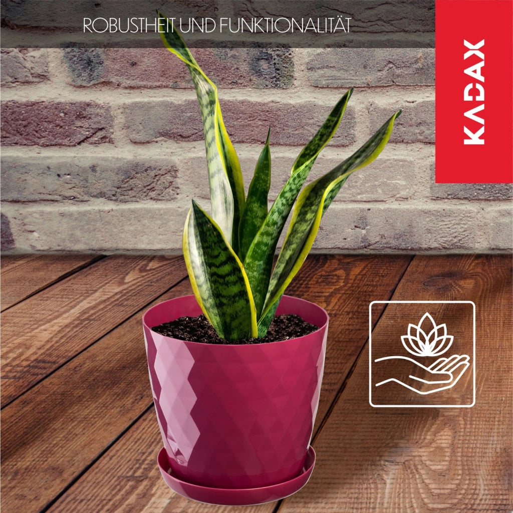Vaso da fiori in plastica KADAX con supporto, coprivaso, 30 cm, rosa, Kadax