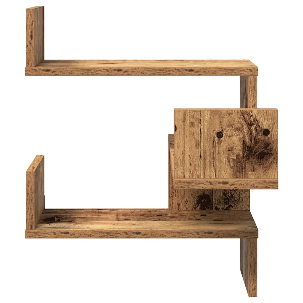 2 pz Mensole | Ripiano | Scaffale Angolari Legno Antico 40x40x49,5 cm in Truciolato