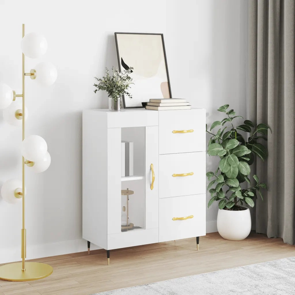 Credenza Bianca 69,5x34x90 cm in Legno Multistrato 828020