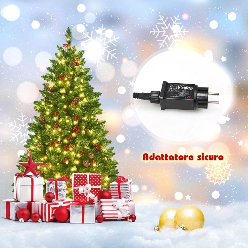 Albero di Natale 135/195 cm, Albero di Natale con 300/450 Luci Incorporate Bianco Caldo, 516/1100 Rami, 32/56 Pigne e 32/56 Bacche Rosse e Base in Metallo, Verde (135cm)