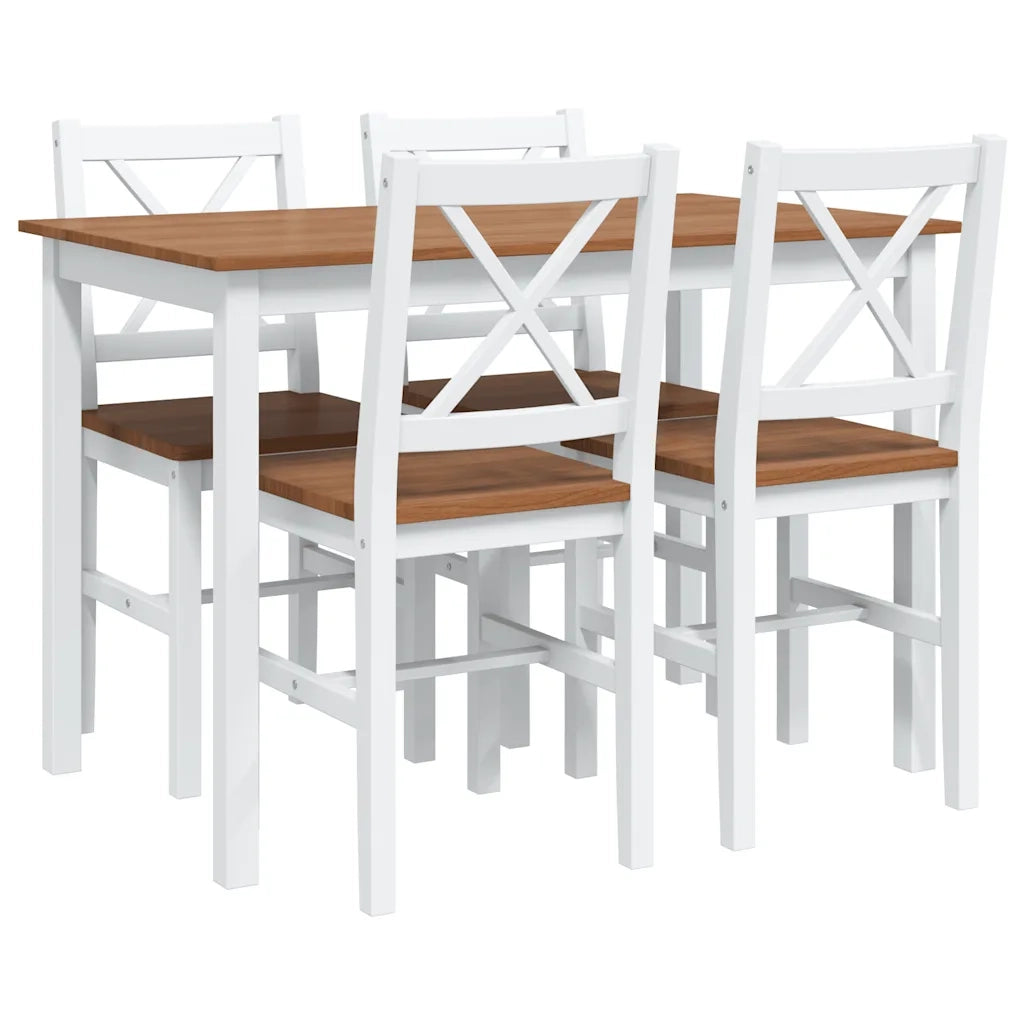 Set da Pranzo 5 pz Marrone e Bianco cod mxl 13834