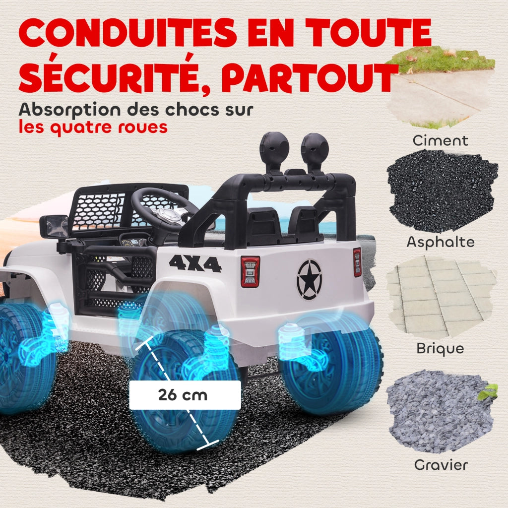 Auto Bambina Elettrica 12V con Telecomando ¨C zephmum ¨C 100x65x72 cm Bianco