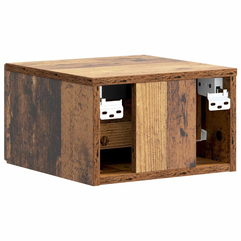 Mobiletto da notte a muro 2 pcs Legno antico 33 x 34,5 x 20 cm 897932