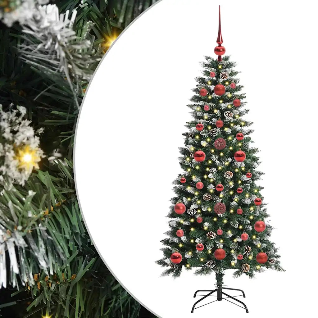 Albero di Natale Artificiale-Albero Natalizio con 150 LED Verde 120 cm 153707