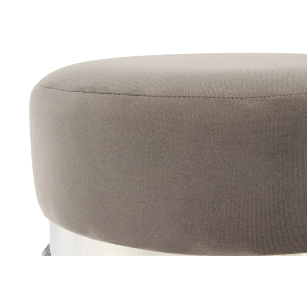 Pouf Rebecca 925 Grigio e Argento con Frange