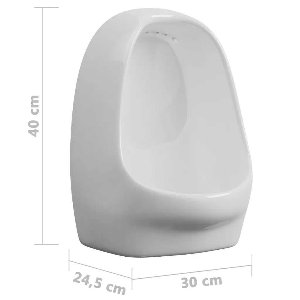 Orinatoio Sospeso con Sciacquone in Ceramica Bianco