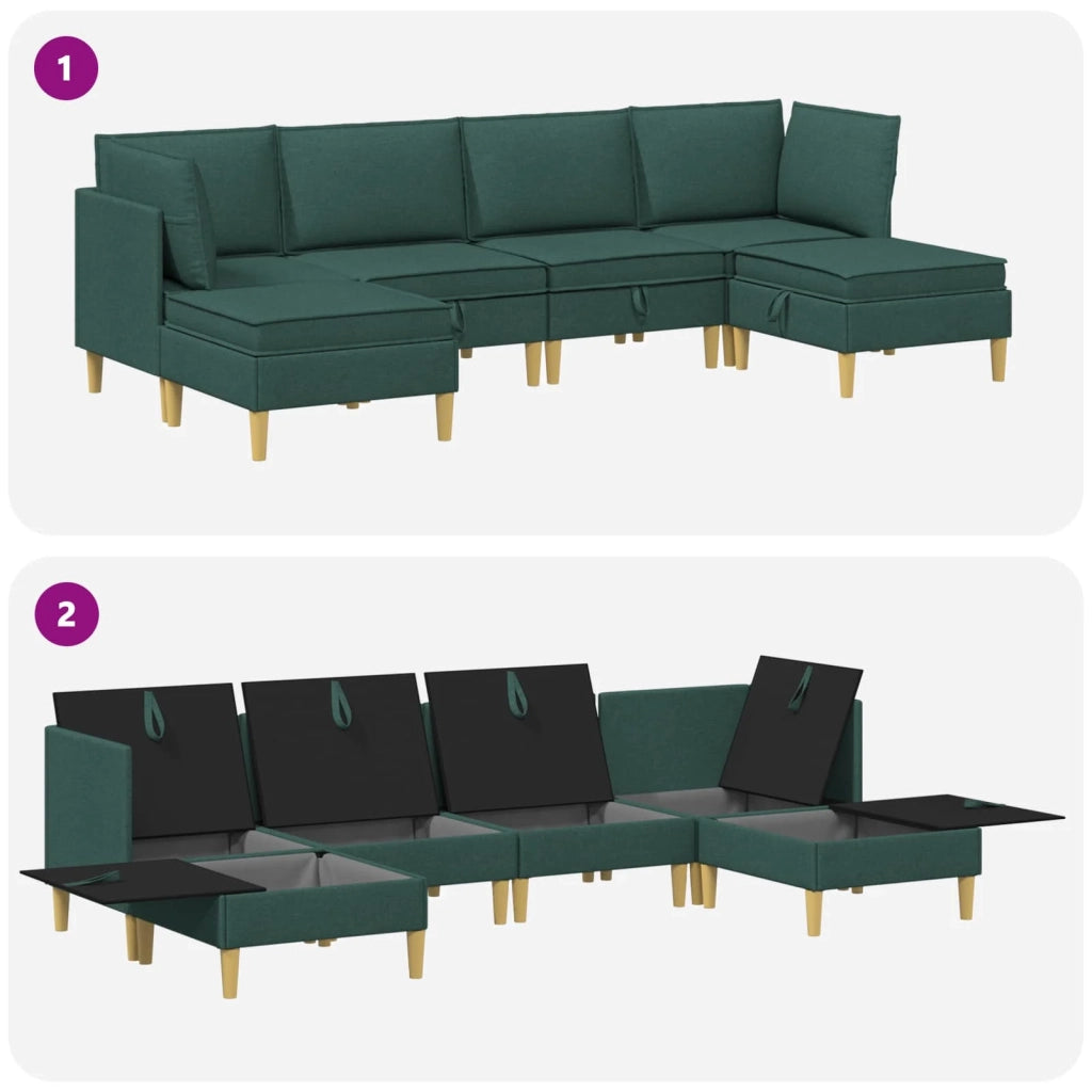 Set di divani modulari con spazio di archiviazione 6 pcs