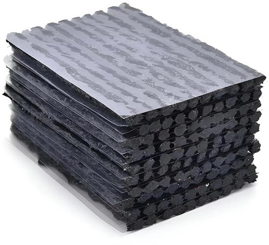 Kit di riparazione pneumatici con 100 pezzi - gomma butilico - pneumatici senza camera - kit di ripristino ruota - strisce di riparazione liscia - strisce di sigillaggio - alta tenuta all'aria - set di riparazione pneumatici