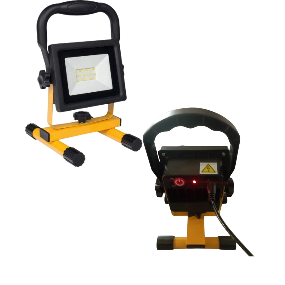 Proiettore led smd portatile ricaricabile 1200 lumen ip44 luce fredda *** watt 20 watt, confezione 1