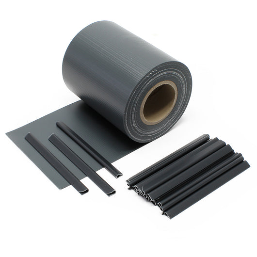Strisce Frangivista in PVC 35mx19 cm antracite 650g/m² con 20 clip Frangivento da recinzione