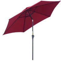 Ombrellone da Giardino 2.6x2.4 m con Manovella e Testa Inclinabile, in Alluminio e Poliestere