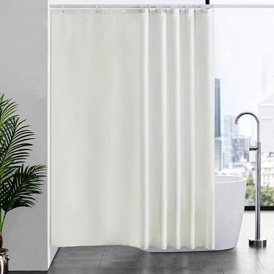 Douchegordijn Anti Schimmel Stoffa Polyester Acqua-Resistente Lavabile 200x200cm inclusi 12 Haken - Beige