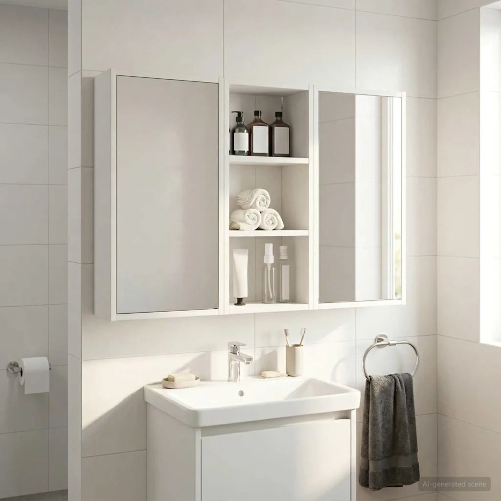 Armadio da bagno a muro Bianco 30 x 16 x 62,5 cm 889335