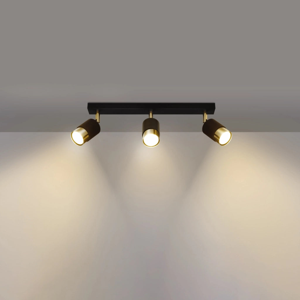 Lampada da soffitto NERO 3 nero/oro