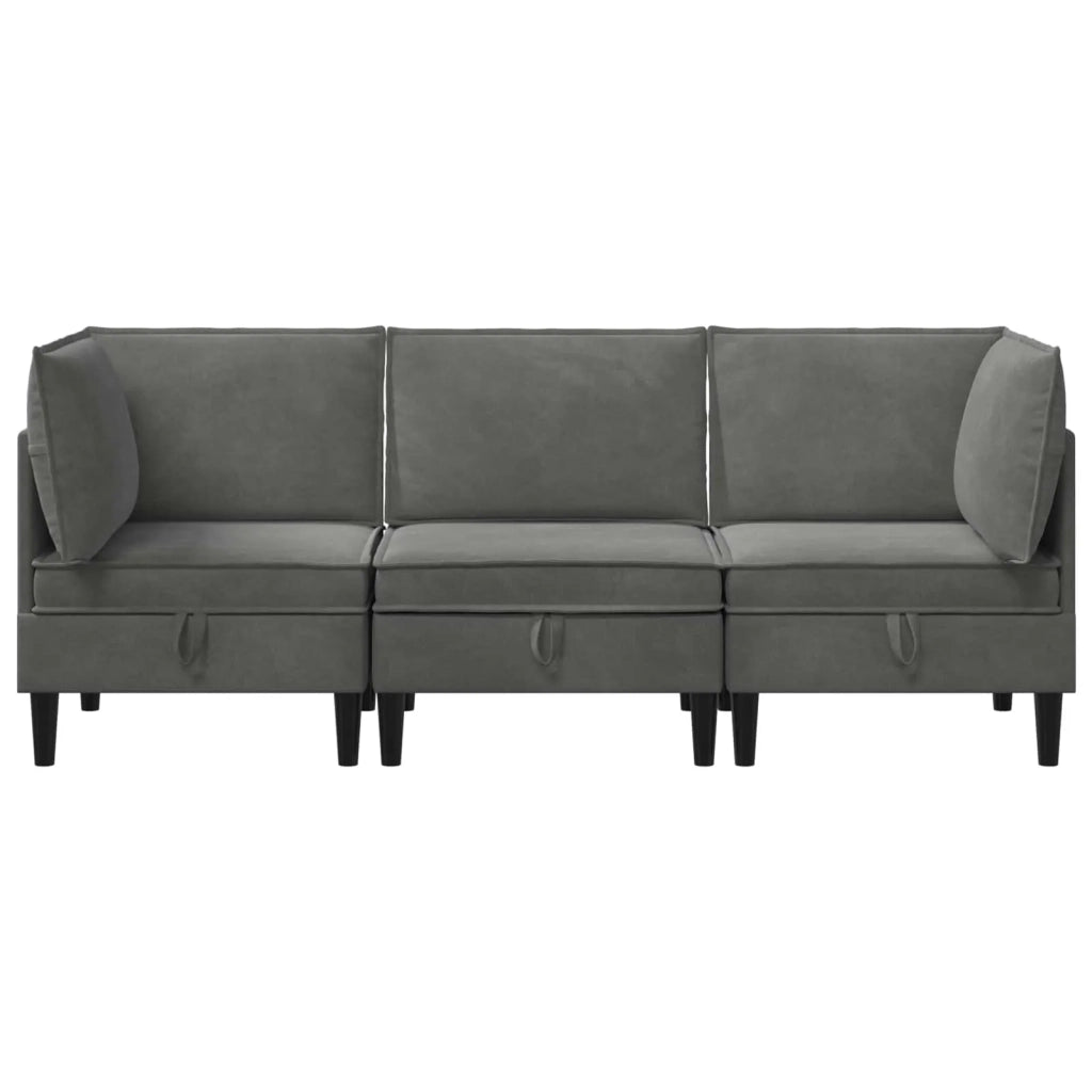 Set di mobili per il soggiorno 3 pcs Grigio Scuro Velluto 3413733