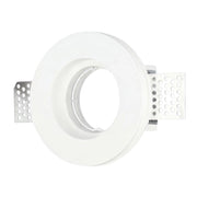 Portafaretto In Gesso Da Incasso, Rotondo 100X30mm Bianco Verniciabile Portalampada GU10 e Connettore Fast Incluso
