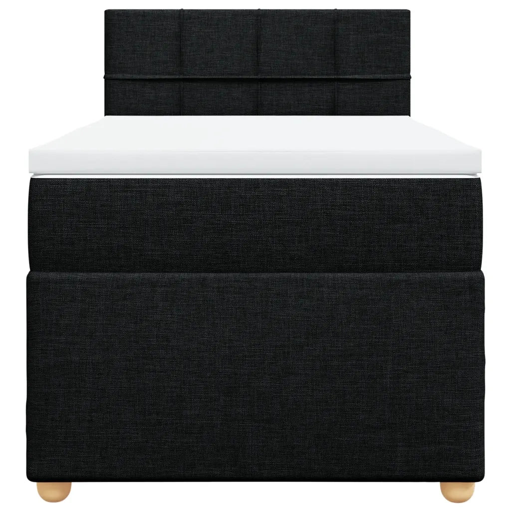 Giroletto a Molle con Materasso Nero 100x200 cm in Tessuto