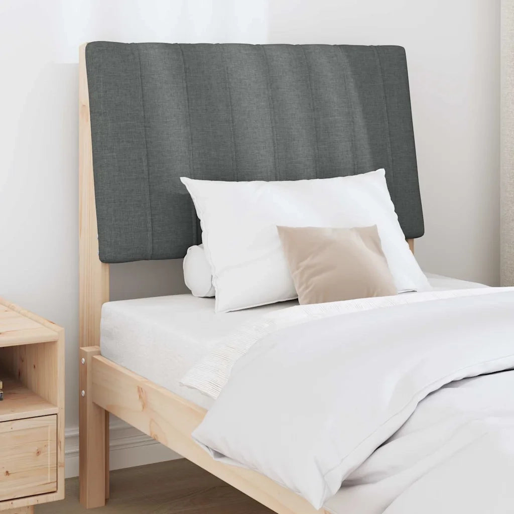 Testiera imbottita-Testiera con Cuscini-Testata Grigio scuro 80 cm Pino massello 459876