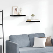 Scaffali a Parete 2 pz Nero Lucido 40x23x3,8 cm in MDF 323764