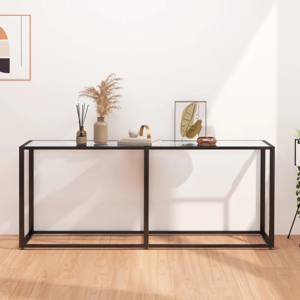 Tavolo Consolle Trasparente 180x35x75,5 cm in Vetro Temperato 331682