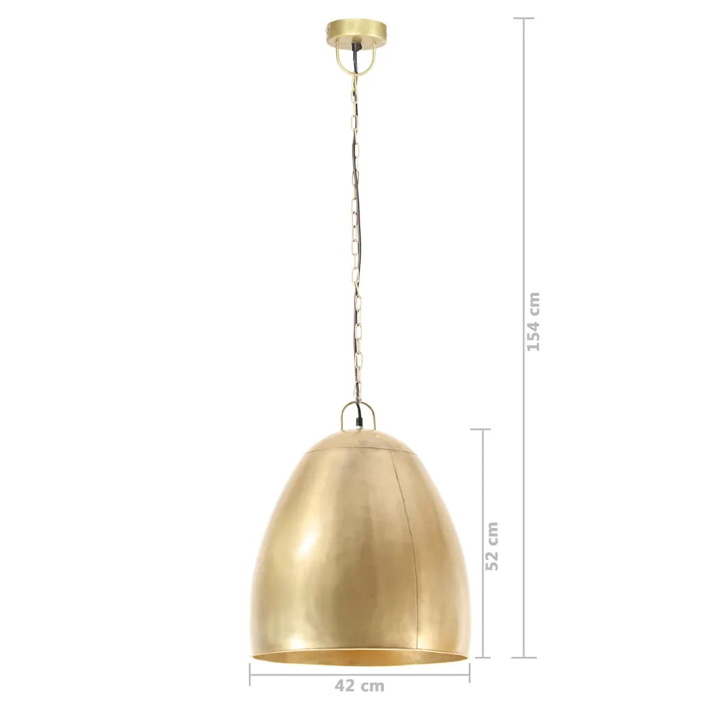 Lampada a Sospensione Industriale 25 W Ottone Rotonda 42 cm E27 CFW1818276