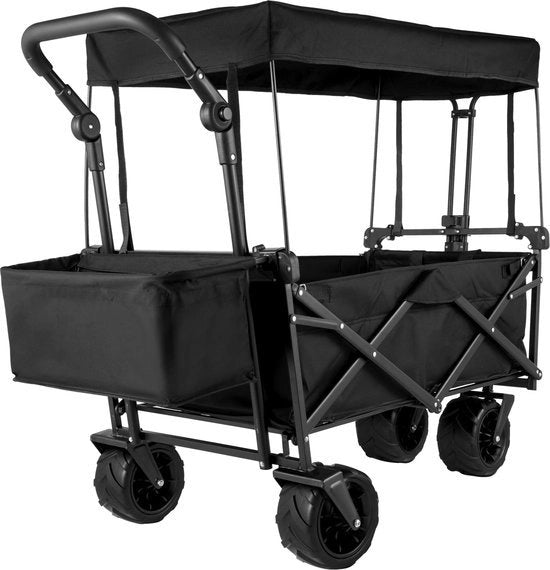 Carrello pieghevole - Con tetto - Carrello - Trolley - Carrello da campeggio - Carrello da spiaggia - MASSIMO 100 KG - 360 Gradi girevole