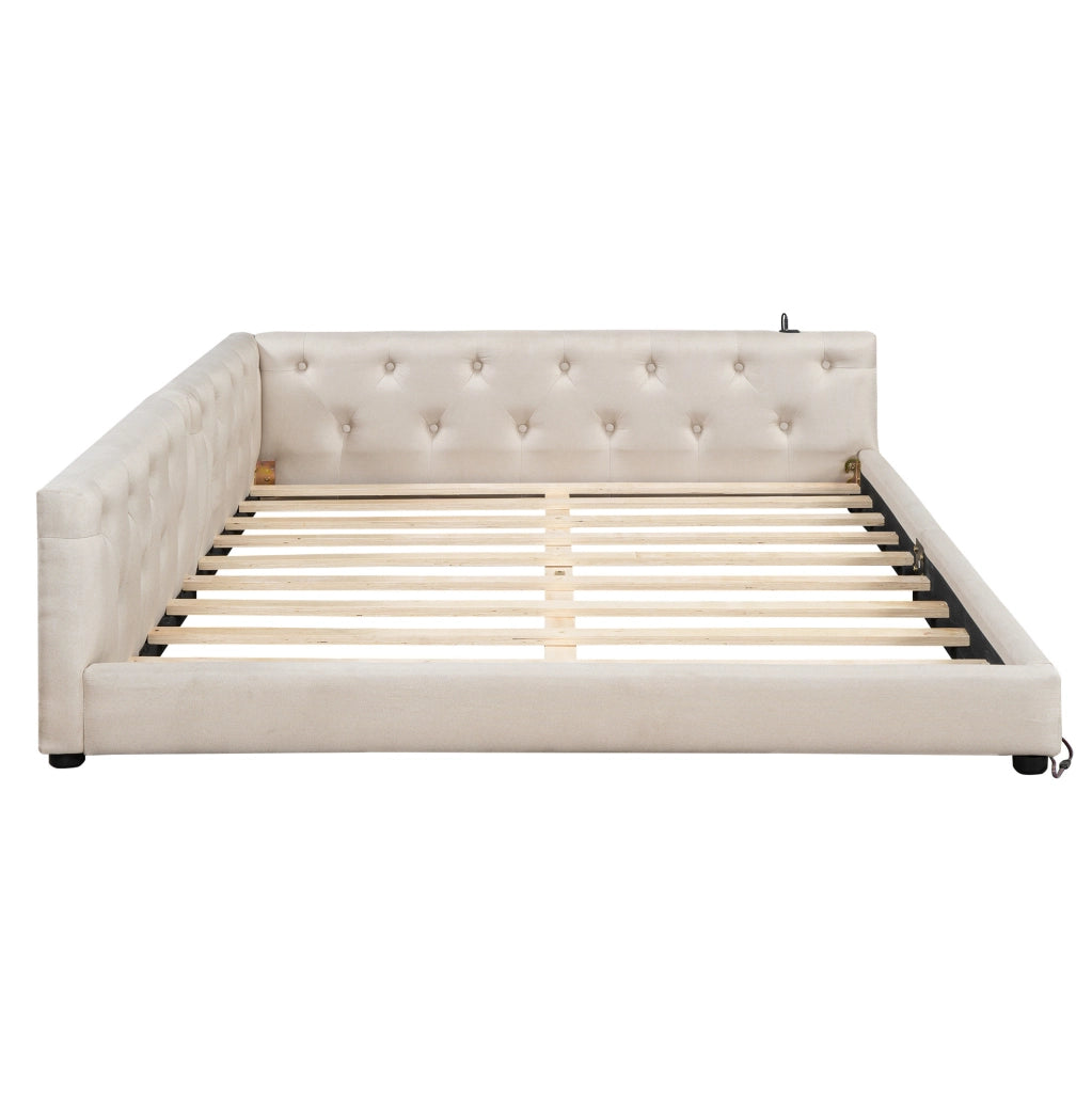 Divano letto multifunzione 140x200 cm con LED, USB e Type-C
