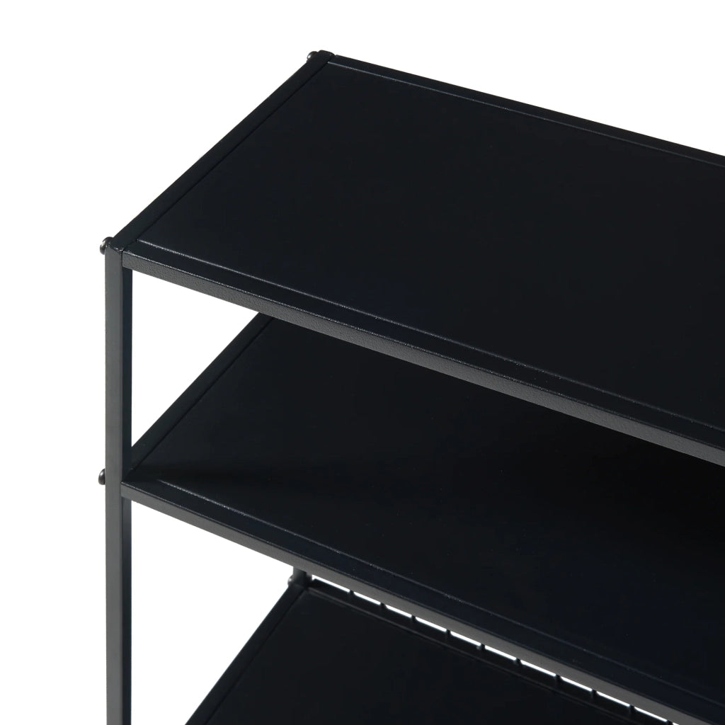Tavolo consolle in metallo 66 x 60 x 20 cm per ingresso soggiorno sala da pranzo nero 03_0010871