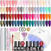 Kit di partenza per unghie in gel - 35 pezzi con lampada UV e smalto per unghie