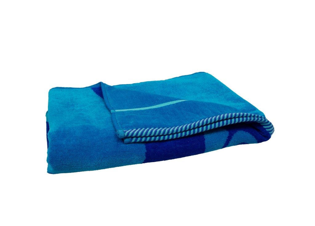 Telo Mare Jacquard Spugna Asciugamano Spiaggia Disegno Flipper - Telo Mare - Blu