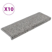 Tappetini per scale 10 pz | Gradini per Scale 65x21x4 cm Grigio Bordo rettangolare