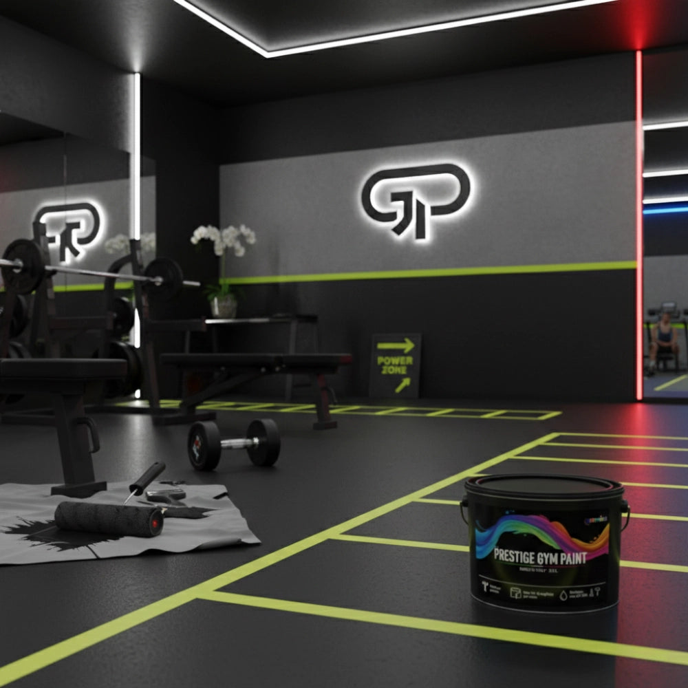Pittura murale prestige gym paint nero premium per palestre lavabile *** formato 2.5 lt, confezione 1