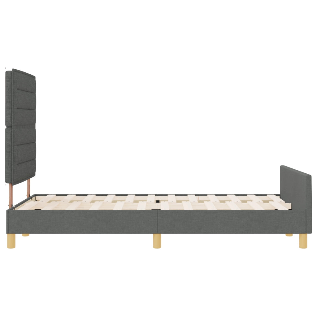 Letto in Grigio Scuro 120x200 cm Tessuto