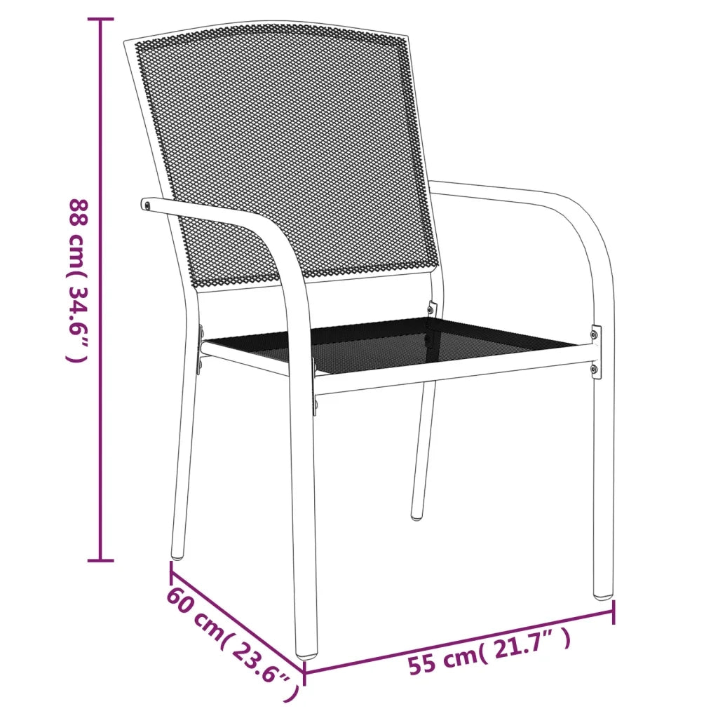 Set da Pranzo da Giardino 3 pz in Acciaio Antracite 3187967