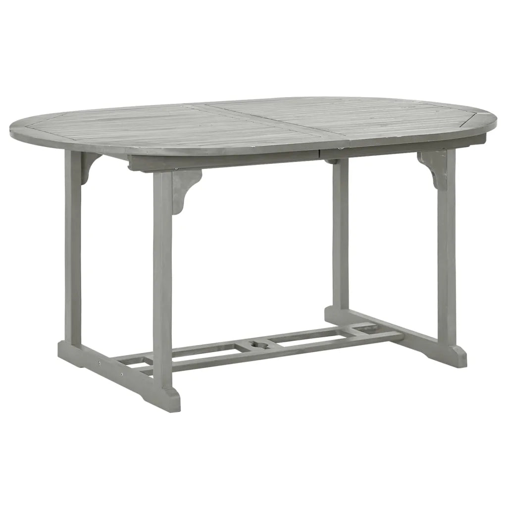 Set da pranzo da giardino 5 pz (150-200)x100 cm in legno massello di acacia grigio 3057907