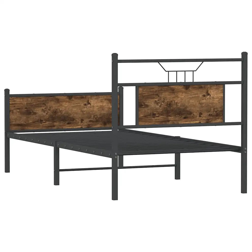 vidaXL Giroletto senza Materasso Rovere Fumo 90x200 cm in Truciolato