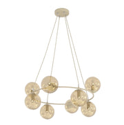 Lampada sospesa AZURA anello vetro 8xE14 beige Emibig