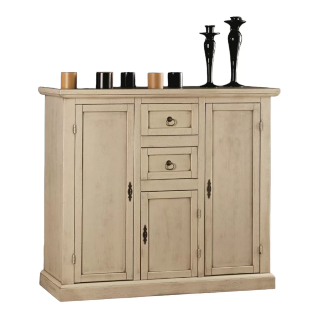 Madia credenza in legno avorio patinato l.100 p.39 h.85 - Mobili 2G