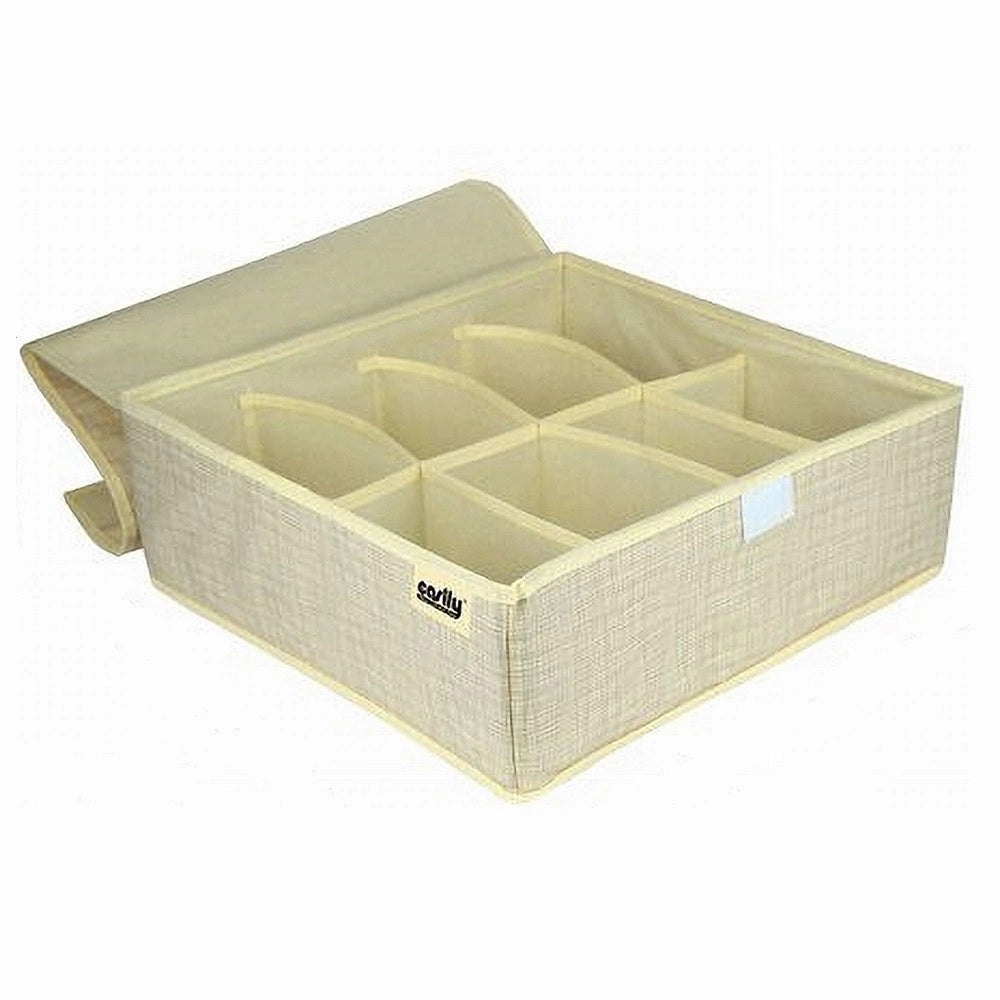 Trade Shop - Portaoggetti Tessuto Organizer Contenitore Biancheria 8 Posti 32x32x12 Cm 69717 -