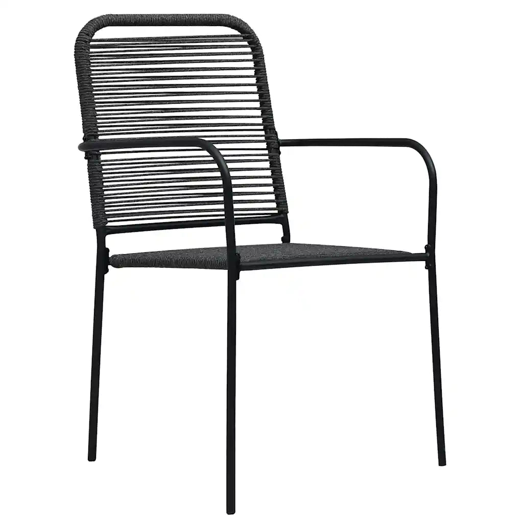 Set da Pranzo da Esterni 5 pz in Corda di Cotone e Acciaio Nero 3058279