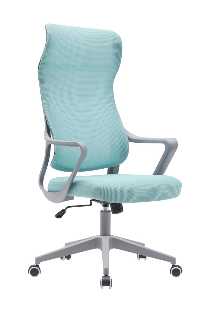 Sedia studio Hispanohogar altezza regolabile in tessuto acquamarina 127x67x69