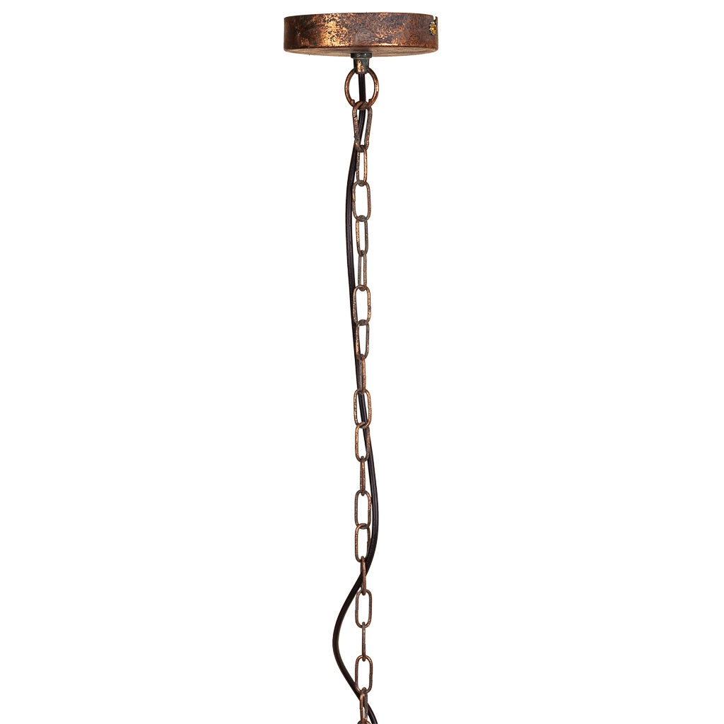 Plafoniera in metallo dorato 49x49x39/100h