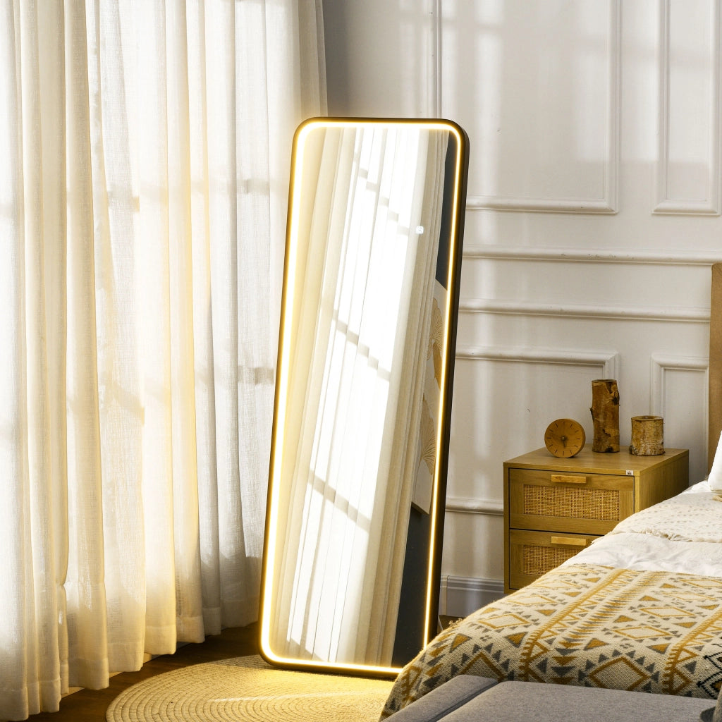 Specchio a Pieno Corpo LED ¨C zephmum ¨C Grigio 151.5x50 cm
