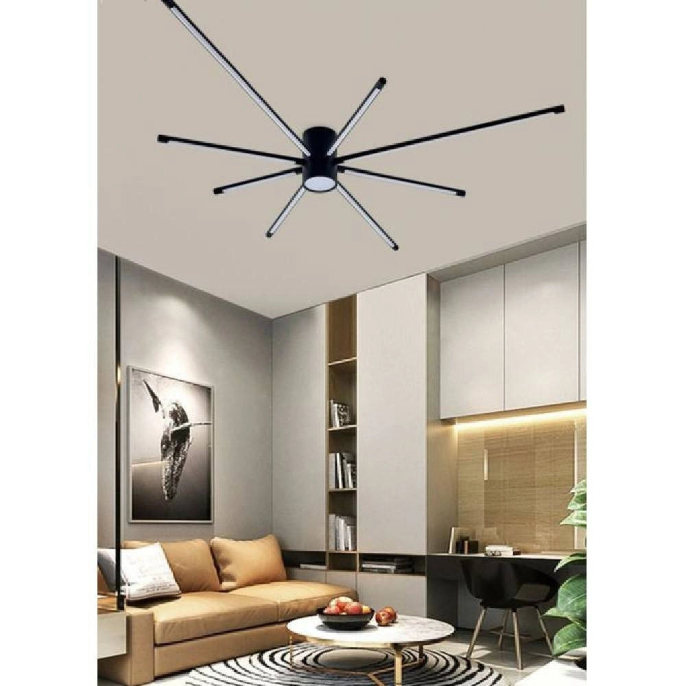 Trade Shop - Lampadario Soffitto Led 43w Plafoniera Moderna Nero Luce 6500k 3000k 4000k Pn-27n -