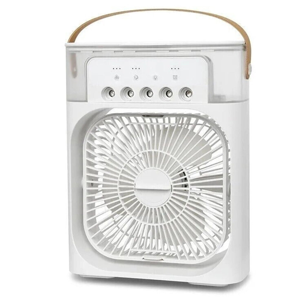 VENTILATORE PORTATILE PER USO DOMESTICO RAFFRESCATORE E UMIDIFICATORE LUCI 7 LED