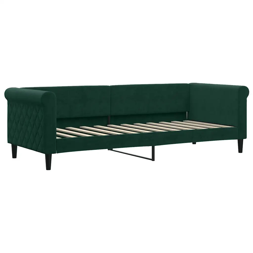 Divano Letto Estraibile Materassi Verde Scuro 80x200 Velluto 3197790