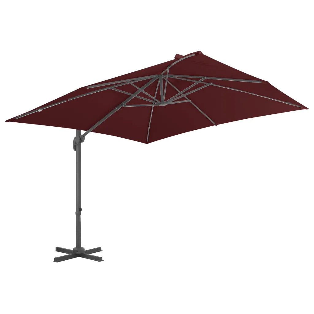 Ombrellone a Sbalzo con Palo in Alluminio 400x300 cm Bordeaux 312315