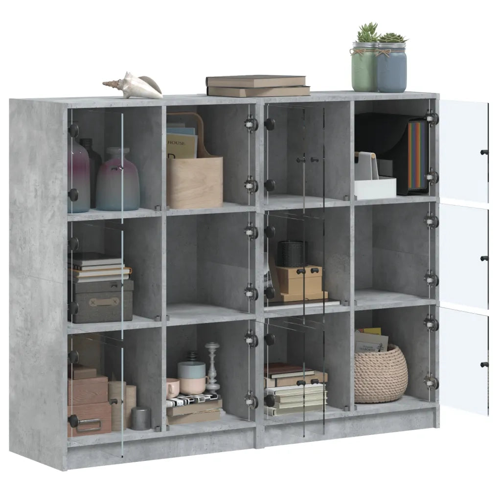 Libreria Ante Grigio Cemento 136x37x109 cm in Legno Multistrato
