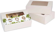 Scatola per Cupcake Muffin Grande con Finestra di Visuale e Inserzione - Cadeaudozen Bianchi - Biodegradabile